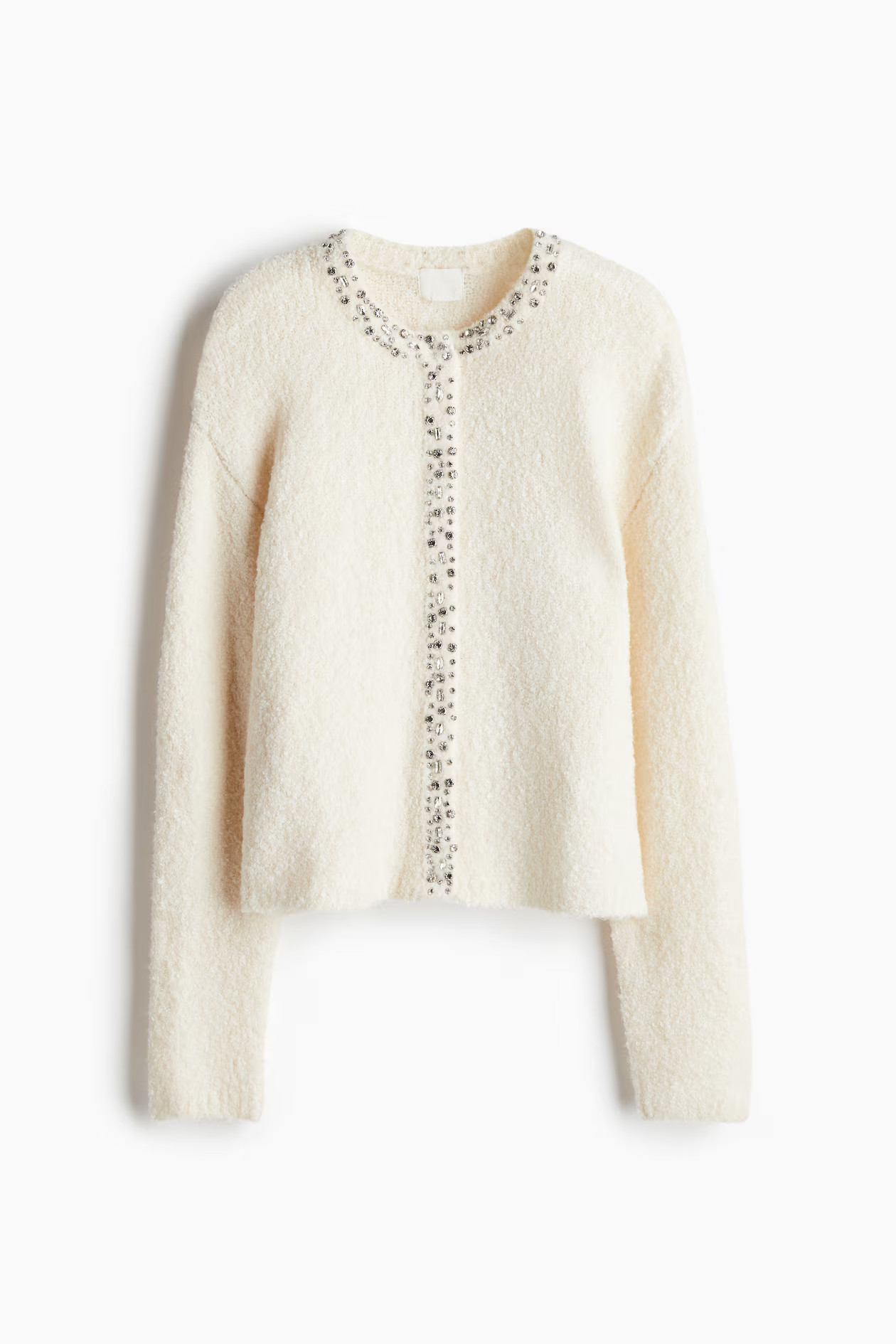 Cárdigan con strass - Crema - MUJER | H&M ES | H&M (FR, IT, ES, PT, BE)
