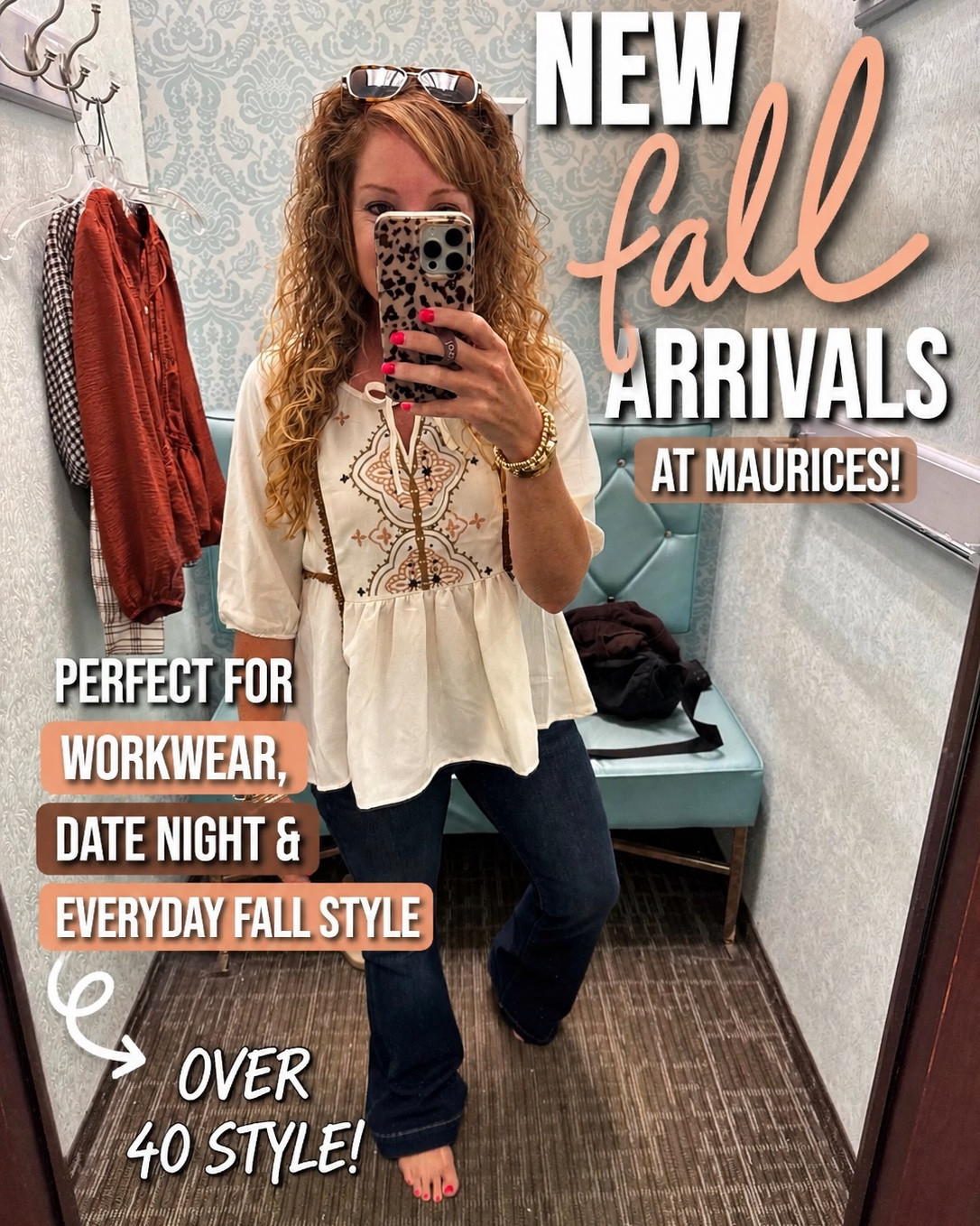 Maurices sale! 🙌🤎 

*Peplum blouse- size medium 
*Jeans- size 27 regular 
*Plaid button up- medium 
*Gingham blouse- size small, preferred medium 

Fall outfits women / teacher outfits / country concert outfits / work outfits / date night outfits / business casual workwear / over 40 style / over 40 outfits

#LTKgrwm #LTKOver40 #LTKootd