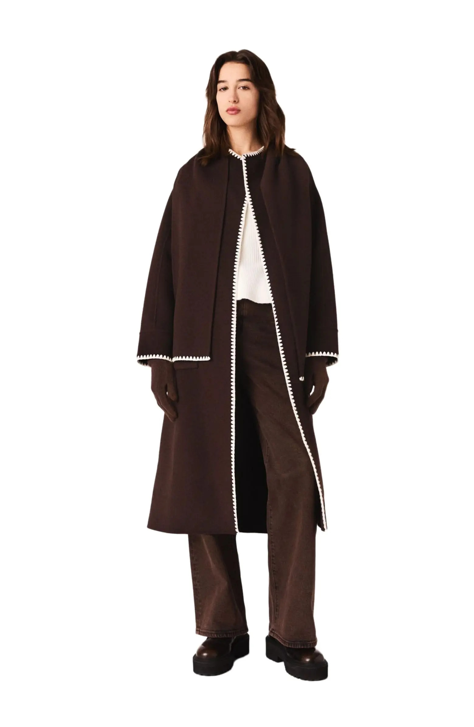 maje Embroidered double-faced coat | Nordstrom | Nordstrom