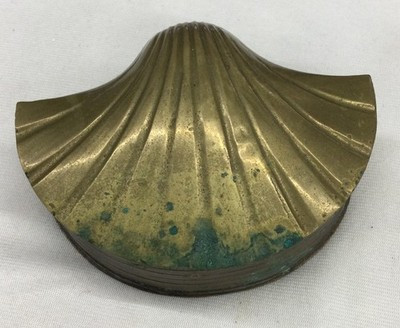Vintage Solid Brass Scalloped Clam Shell Trinket Box, Preowned Needs Cleaning | eBay US