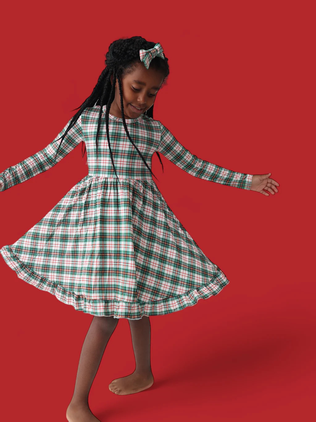 MERRY TARTAN DREAM RUFFLE DRESS | Dream Big Little Co.