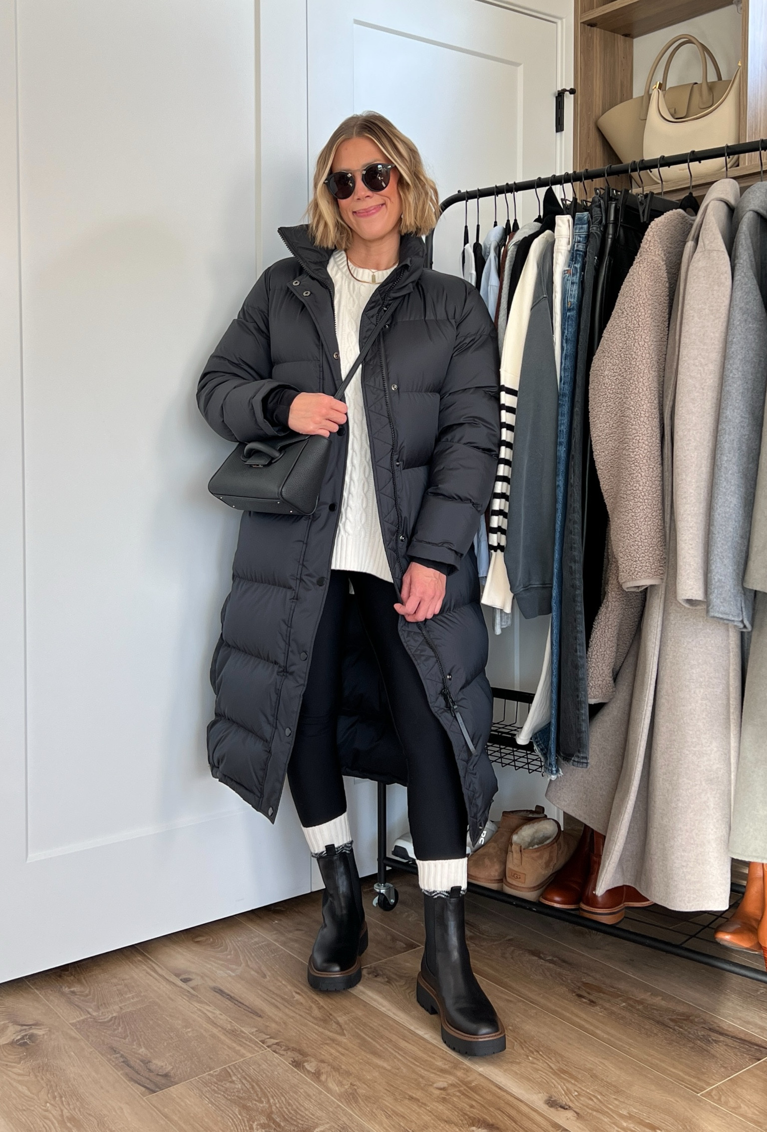 Wearing small leggings, small cable knit sweater, small puffer coat, boots tts 

#LTKsalealert #LTKCyberWeek #LTKfindsunder100