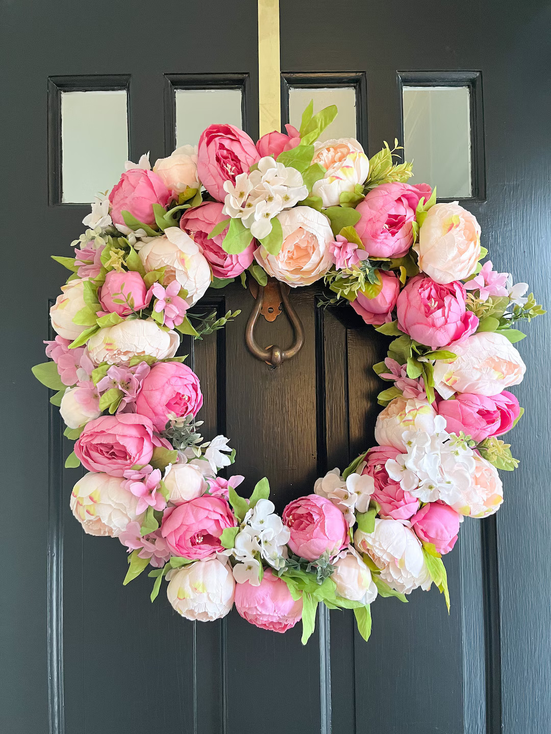 Shades of Pink Peony Spring Summer Wreath for Front Door | Etsy (US)