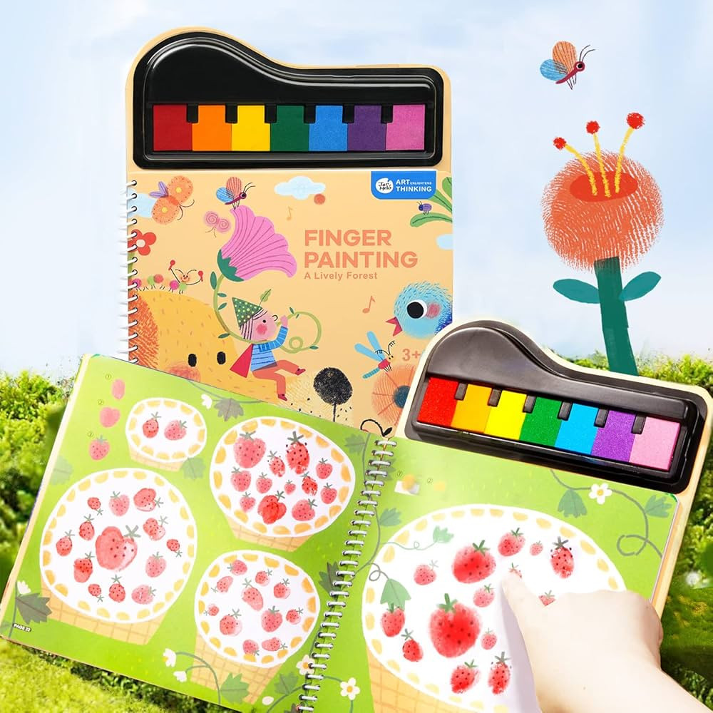 Jar Mel Finger Paint for Toddlers 3+ and Kids 4-8, 7 Color Watercolor Paint Mess Free Coloring Bo... | Amazon (US)