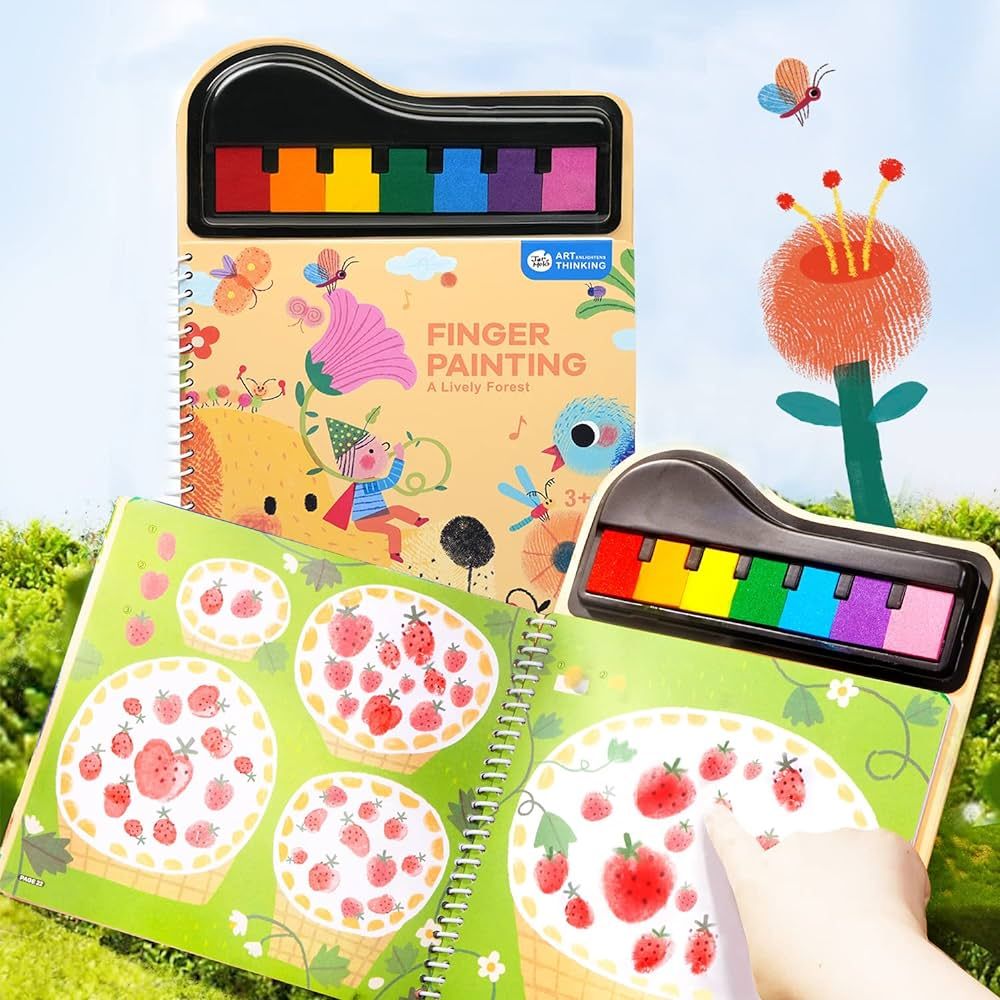 Jar Mel Finger Paint for Toddlers 3+ and Kids 4-8, 7 Color Watercolor Paint Mess Free Coloring Bo... | Amazon (US)