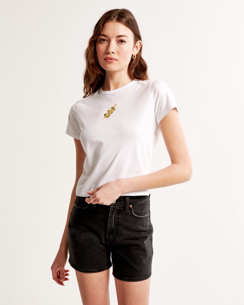 Short-Sleeve Olives Graphic Skimming Tee | Abercrombie & Fitch (US)