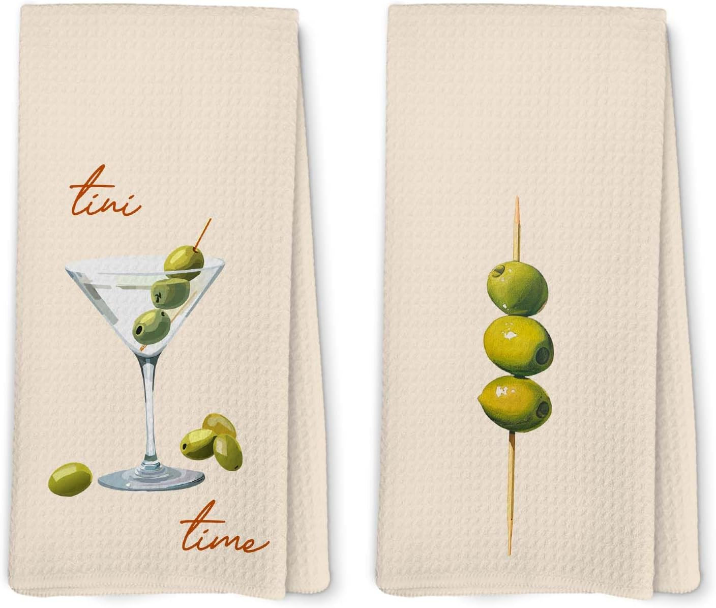 Martini Decor Kitchen Towels Set of 2, Cocktail Tini Time Dish Hand Towels, Cocktail Decorative Hand Towel Dish Towel for Bar Club, Gifts for Martini Lovers Bar Kitchen Decor 16x24 Inch | Amazon (US)