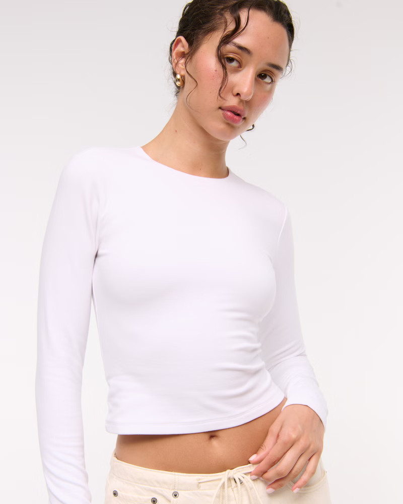 Double-Lined Long-Sleeve Baby Tee | Abercrombie & Fitch (US)