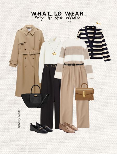 What to wear for a day in the Office! 

Read the size guide/size reviews to pick the right size.

Leave a 🖤 to favorite this post and come back later to shop

Smart Casual, Office wear, Work Outfit Inspiration, Transitional Style, Capsule Wardrobe, Timeless Pieces, Winter to Spring Outfit Inspiration, Striped Cardigan, Beige Tailored Trousers, Trench Coat, DeMellier Bag, Striped Jumper, Black Tailored Trousers, Buckle Leather Belt, H&M, Abercrombie & Fitch, Massimo Dutti, Arket 

#LTKeurope #LTKSeasonal #LTKstyletip