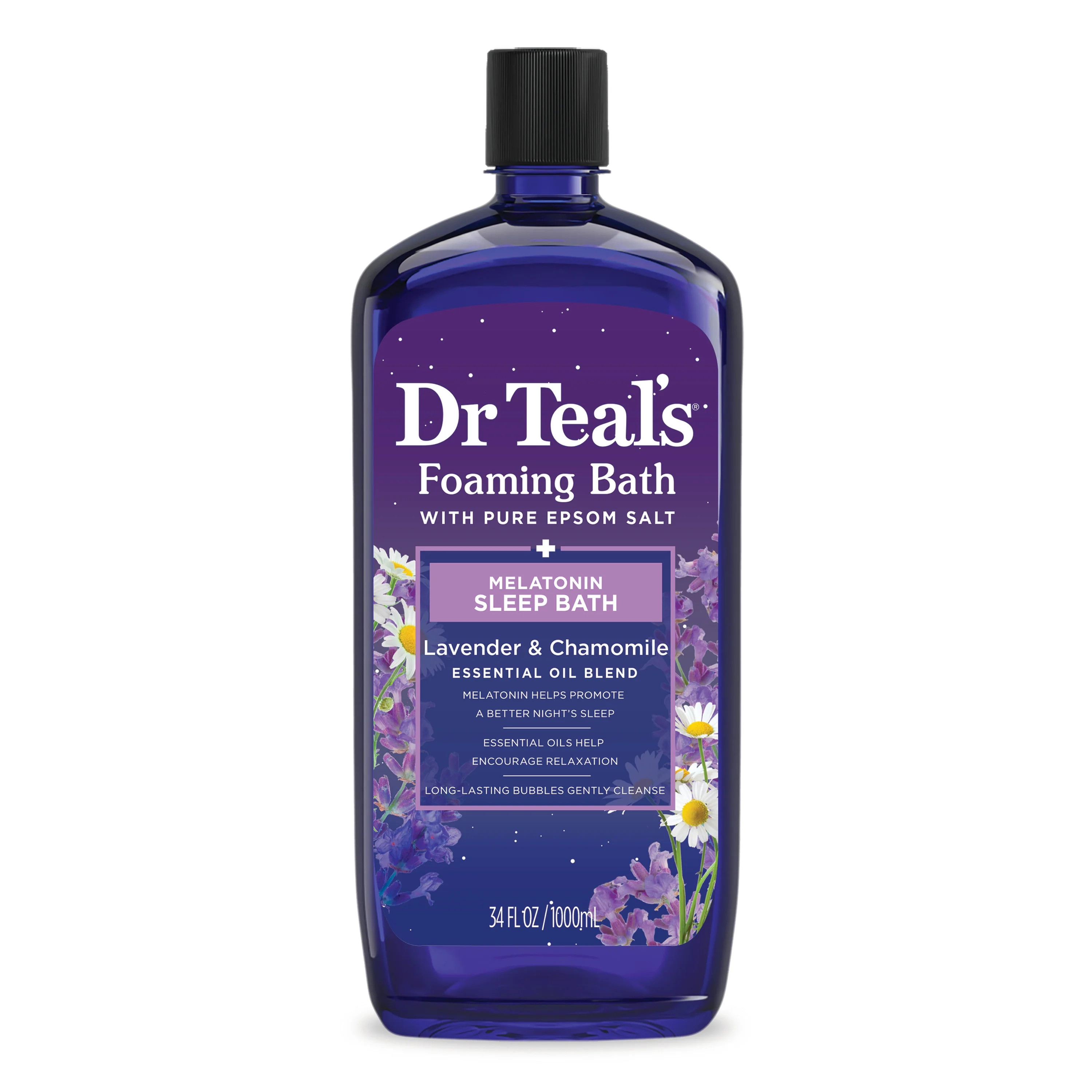 Dr Teal's Foaming Bath with Pure Epsom Salt, Sleep Bath with Melatonin & Essential Oils, 34 fl oz... | Walmart (US)