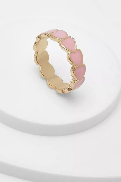 Enamel Heart Ring | Boohoo.com (US & CA)