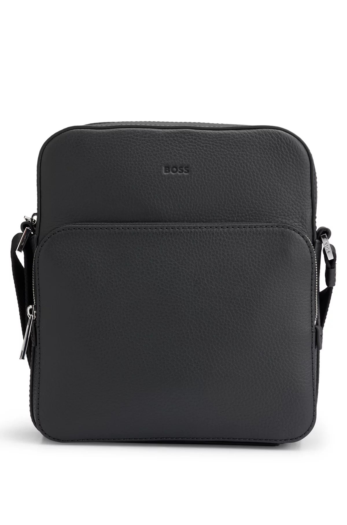 BOSS - Reporter bag in grained Italian leather with embossed logo | Hugo Boss (US)