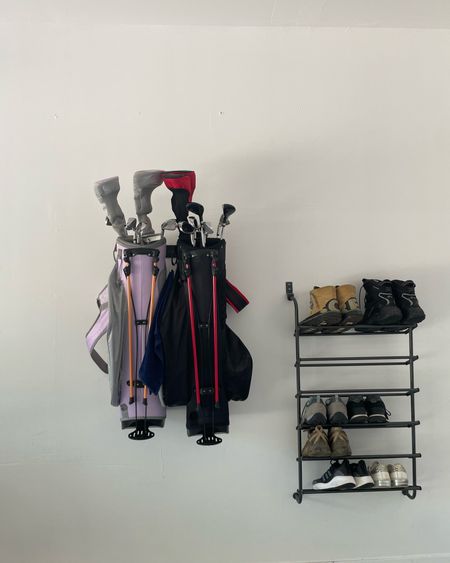 Garage organization is happening!!! Picked up this double golf bag rack and shoe rack on Amazon! 

#LTKunder50 #LTKhome