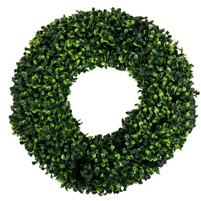 Boxwood Wreath Artificial Wreath for the Front Door by Pure Garden Home Decor UV Resistan | Walmart (US)