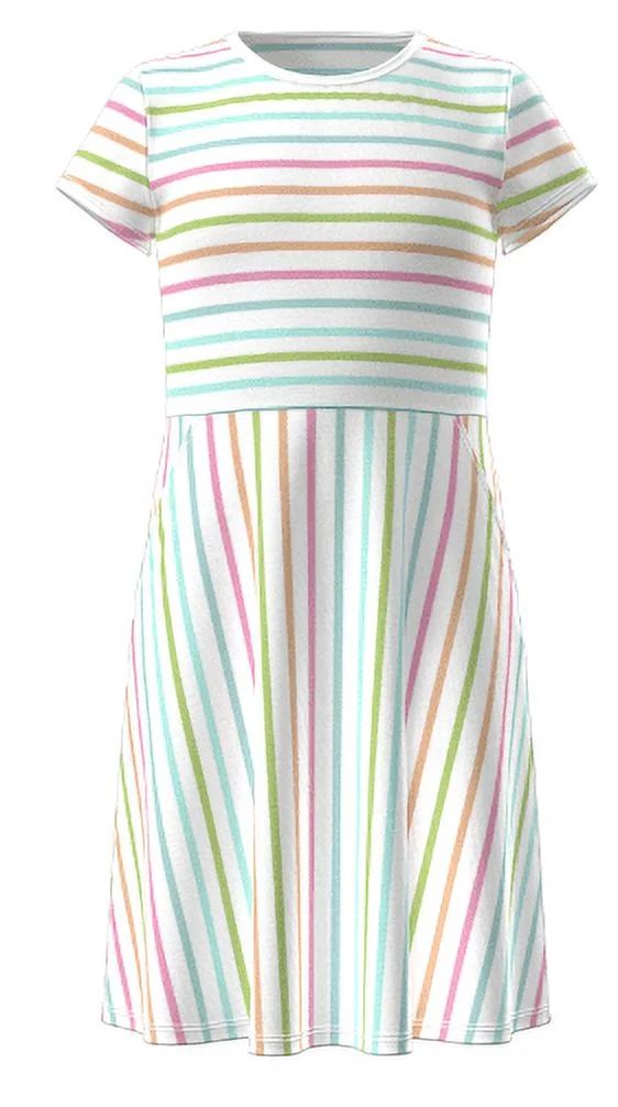Wonder Nation Girls Summer Play Dress with Short Sleeves, Sizes 4-18 & Plus | Walmart (US)