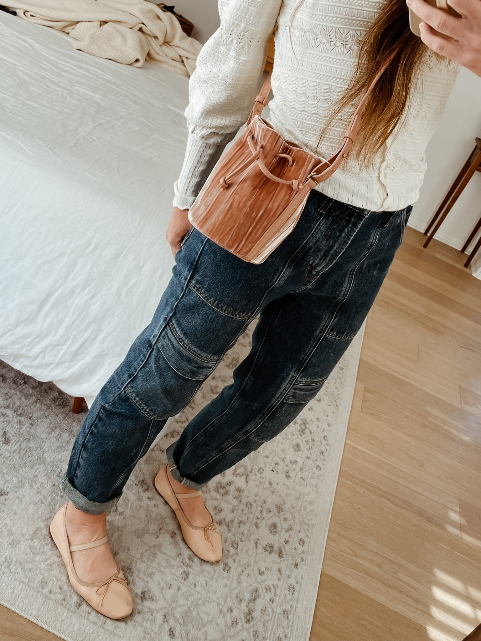 Micro Farrow bag from Sezane in pink velvet. Gorgeous quality but it doesn’t fit my iPhone 12Max. If you have a smaller phone model or don’t mind if your phone doesn’t fit in your bag, it’s the cutest crossbody for evening! 

#LTKHoliday #LTKitbag