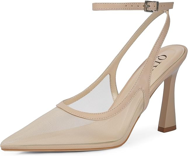 Closed Toe Heels for Women Pointed Toe Slingback Strappy Stiletto High Heels Womens Pumps Wedding... | Amazon (US)