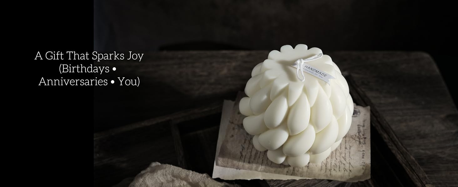 Knot Ball Soy Wax Candle- Large Handmade Pillar Scented Elegant Bubble Aesthetic Candle, Housewar... | Amazon (US)