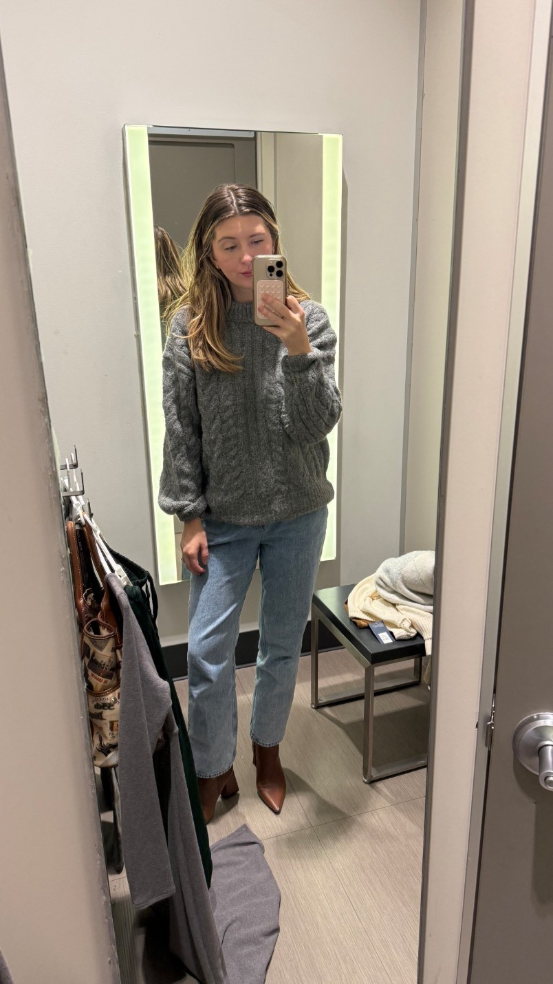 Essential winter sweater under $50 🩶 this cable sweater feels so luxurious it’s crazy. I’m wearing a L for a more relaxed fit. The one I’m wearing is heather gray but it comes in several colors. It’d be so cute for cozying up with a movie and hot cocoa 

#LTKHoliday #LTKGiftGuide #LTKFindsUnder50