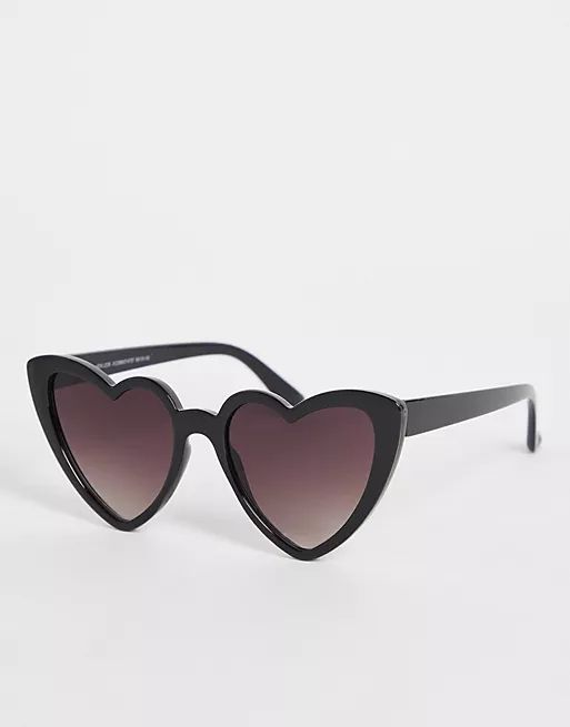 New Look heart sunglasses in black | ASOS (Global)