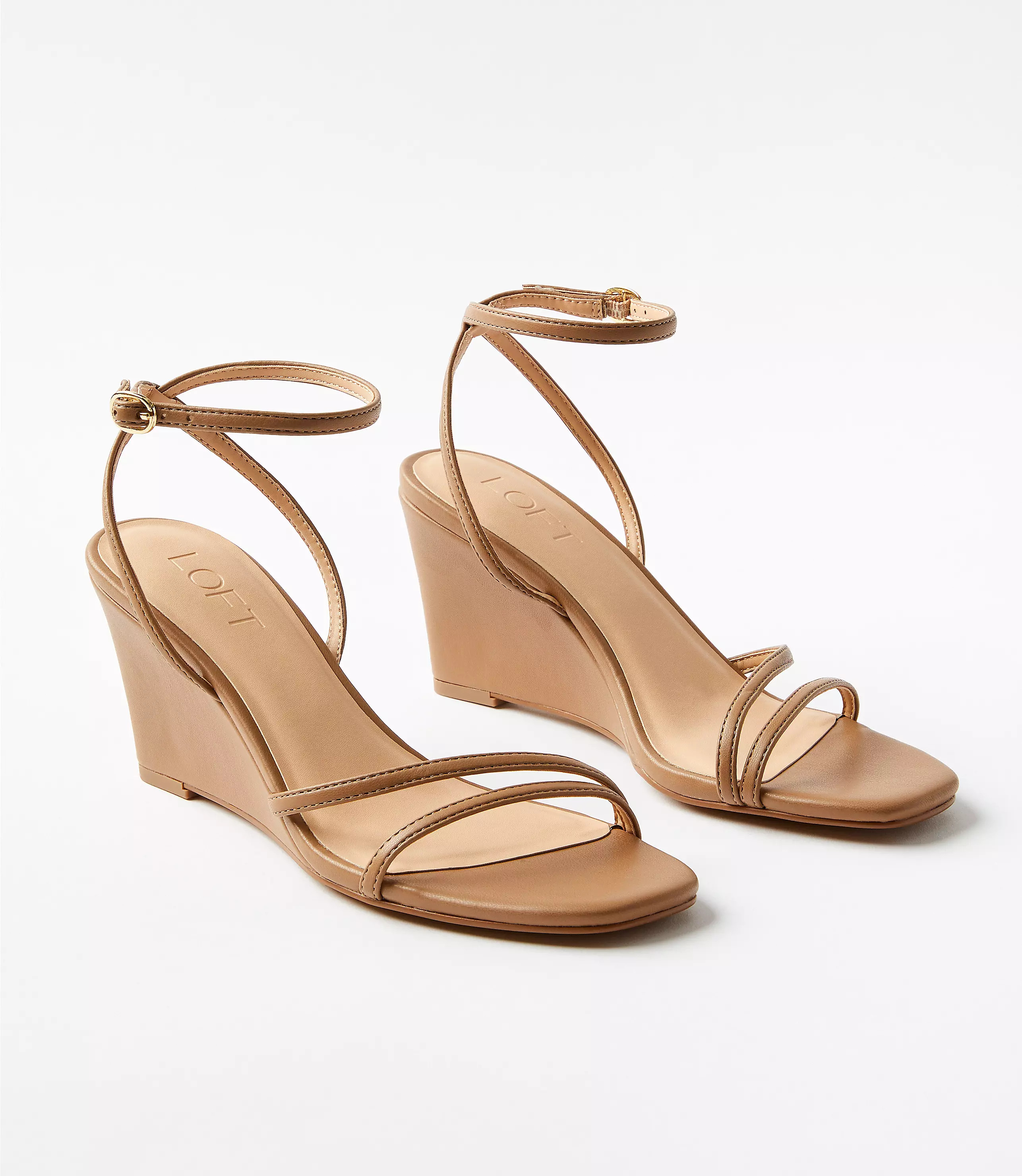 Strappy Ankle Strap Wedge Sandals | LOFT