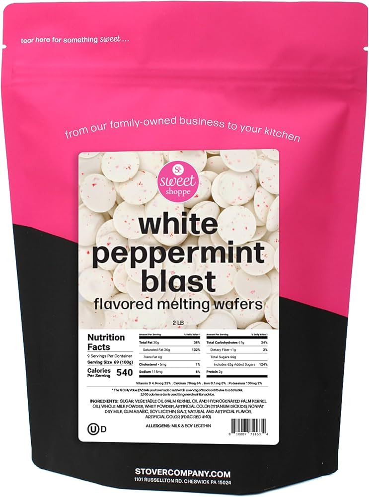 Sweet Shoppe White Peppermint Blast Flavored Melting Wafers, 2 pounds | Amazon (US)