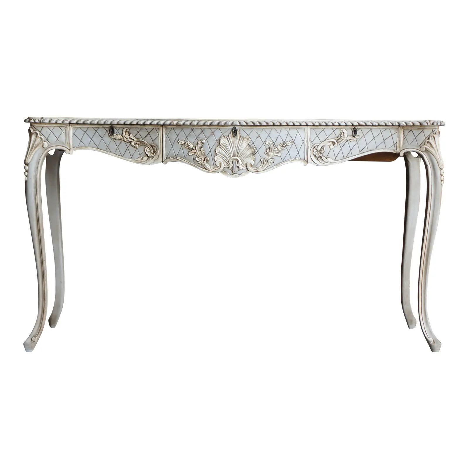 Hand Painted French Provincial Style Console Table | Chairish