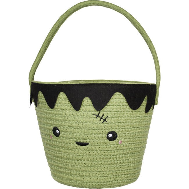 Lucy's Room Frankenstein Rope Halloween Basket, Green | Maisonette