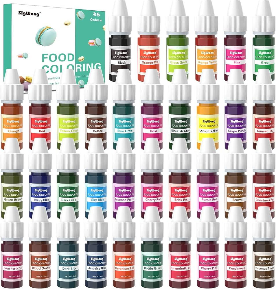 Food Coloring - 36 Color Concentrated Liquid Food Coloring Set - Neon Liquid Food Color Dye for B... | Amazon (US)