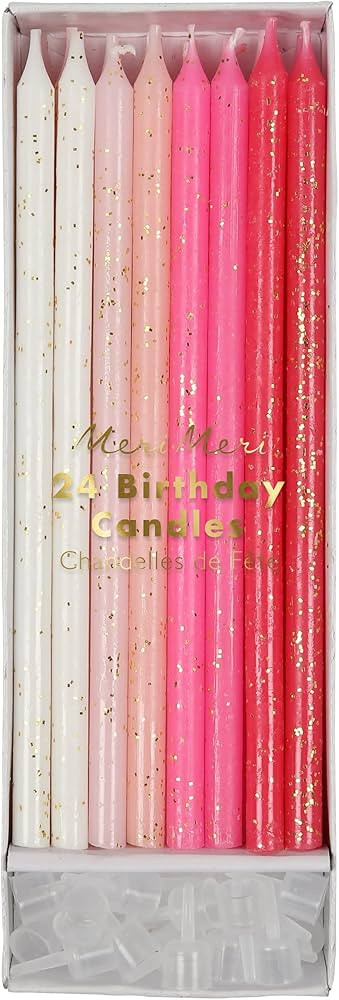 Meri Meri Glitter Birthday Candles (Pack of 24), 5.75" Tall, Unscented Meri Meri Candles | Amazon (US)