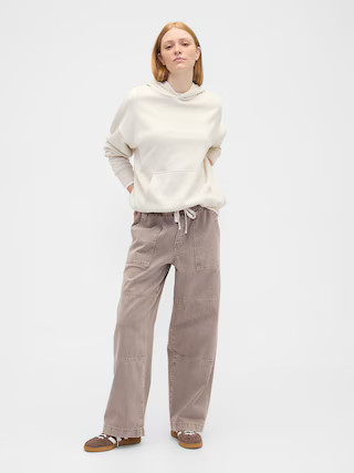 High Rise Pull-On Wide-Leg Utility Jeans | Gap Factory