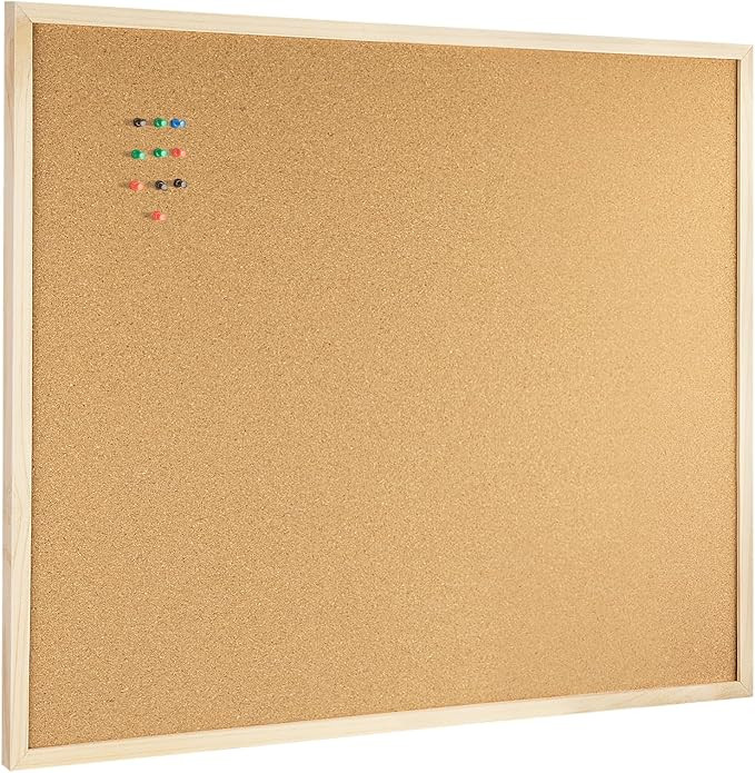 OWLKELA 24'' x 36'' Cork Board Bulletin Board, Wooden Framed Corkboard, Wood Oak Frame Corkboard,... | Amazon (US)