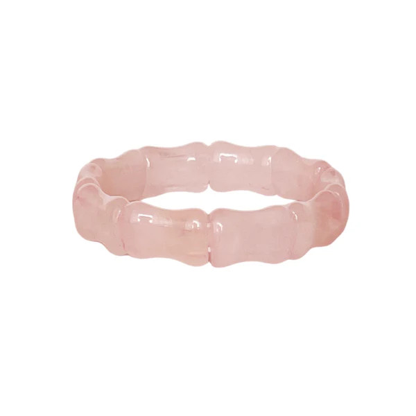 Bamboo Bangle, Rose Quartz, Child | Hazen & Co