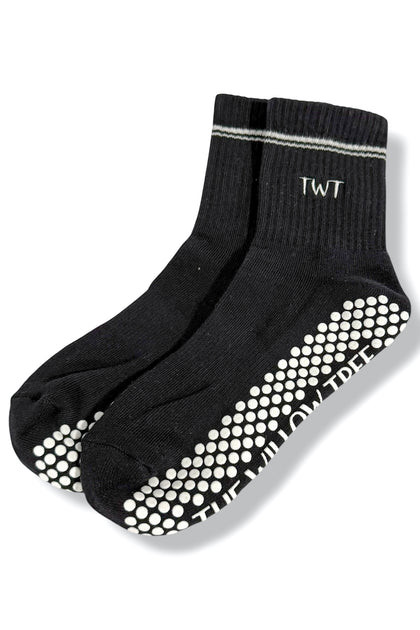 TWT\u00ae 3/4 Crew Black Pilates Socks | The Willow Tree