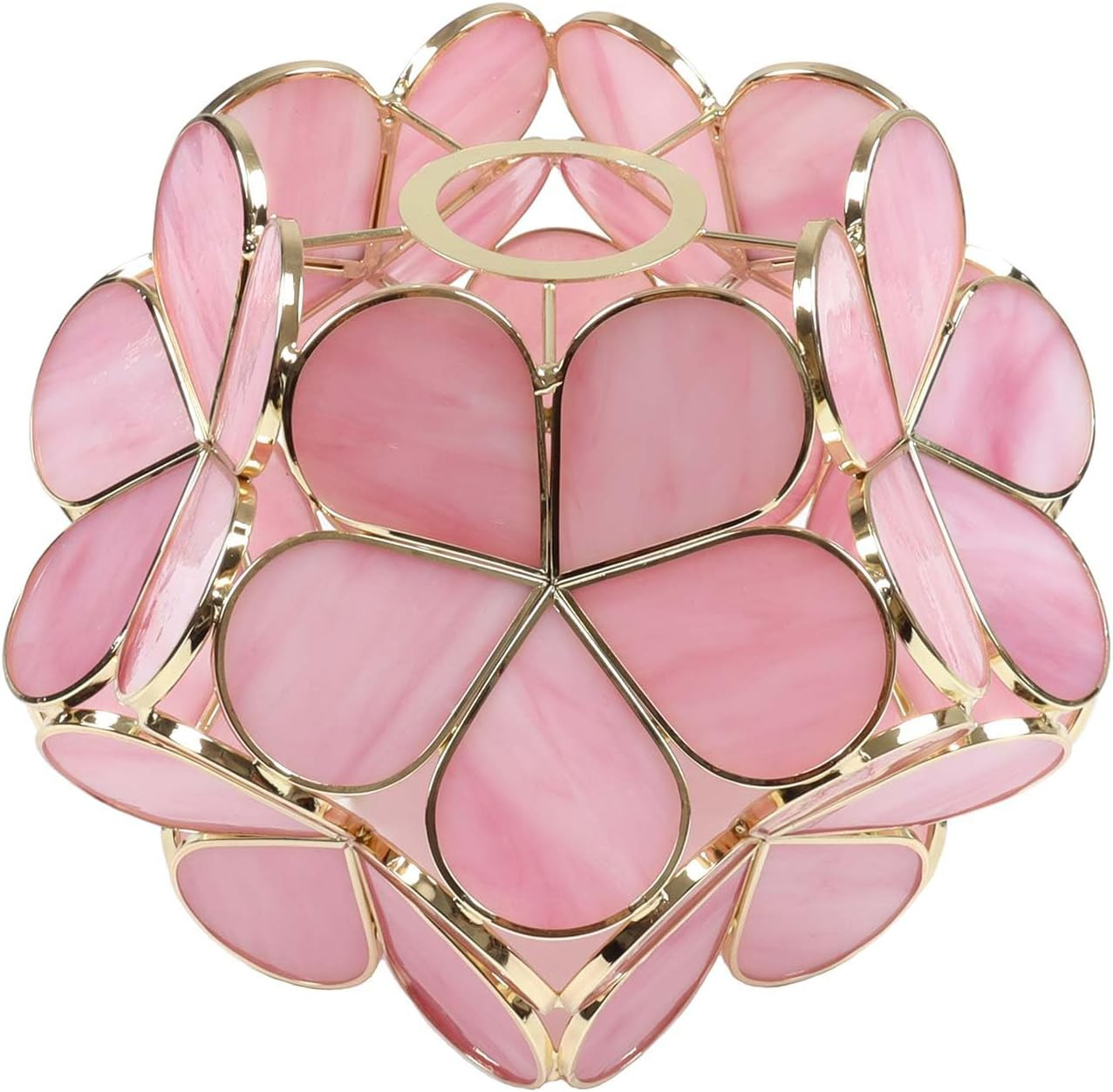 Bieye S10732 Tiffany Style Stained Glass Flower Petal Lampshade (Pink, 8" Cherry Blossom) | Amazon (US)