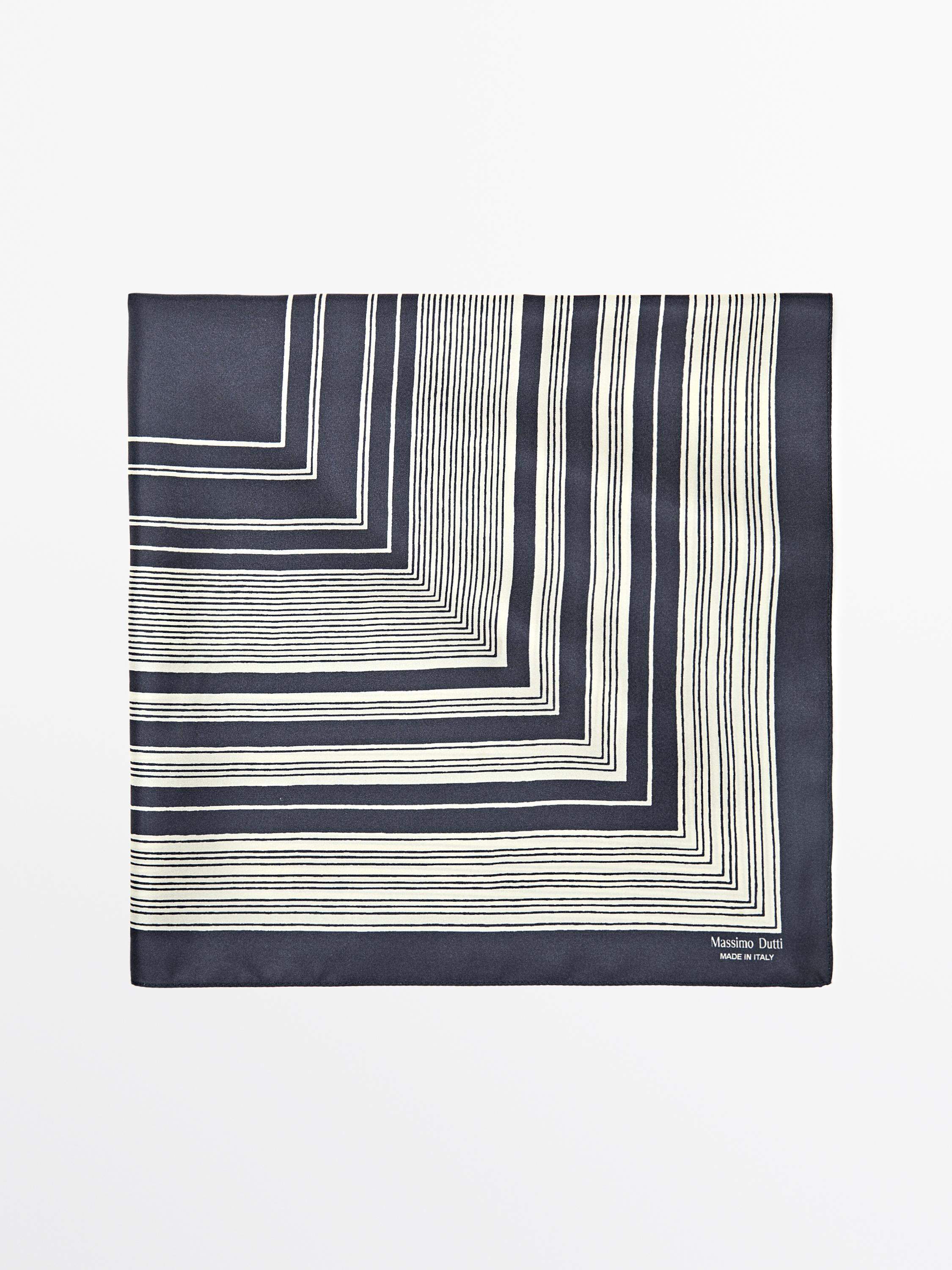 Foulard a righe 100% seta | Massimo Dutti IT