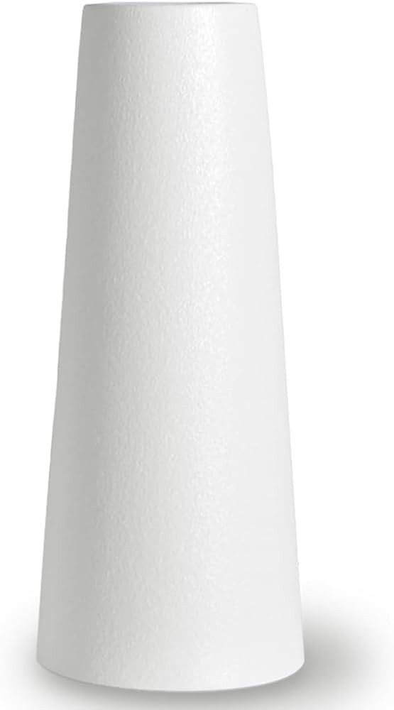White Ceramic Vase, 8.5 Inch Flowers Vase for Pampas Grass, Rustic Table Vase for Centerpieces, S... | Amazon (US)