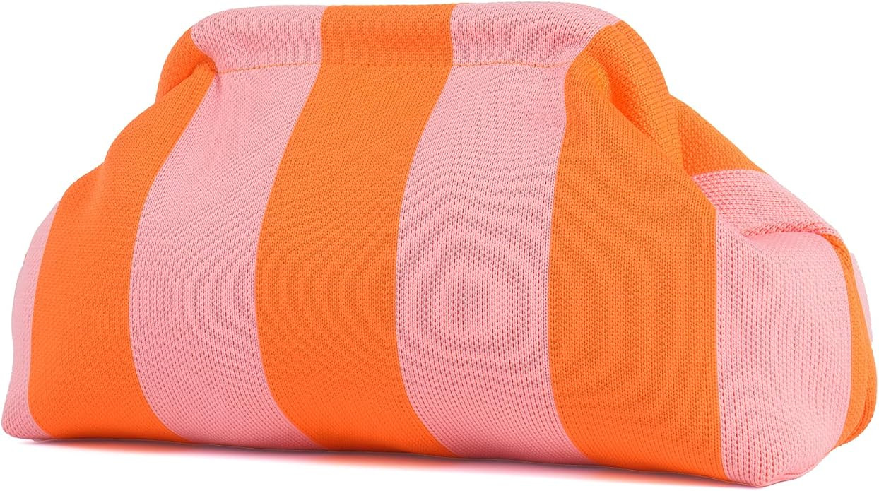 Woven Clutch Purses for Woman,Summer Beach Purse for Vacation, Woven Striped Dumpling Bag,Crochet... | Amazon (US)