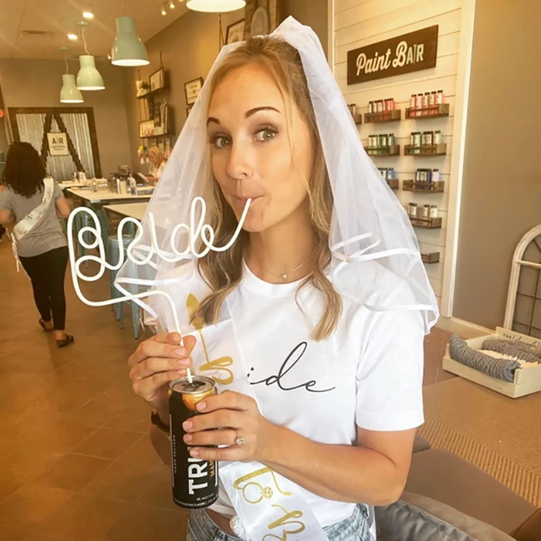 White Bride Straw,bridal Shower Party Decorations , Pink Bach Party Drinkware Straw, Bachelorette... | Etsy (CAD)