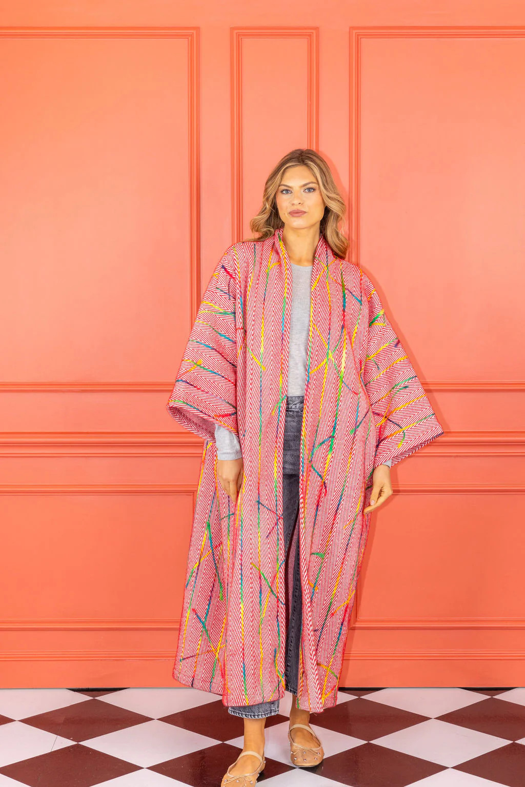 rainbow pop chevron maxi duster | La Vie Style House