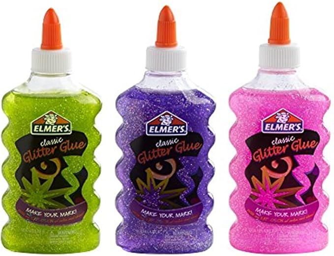 Elmer's Liquid Glitter Glue, Great For Making Slime, Washable, Assorted Colors, 6 Ounces Each, 3 ... | Amazon (US)