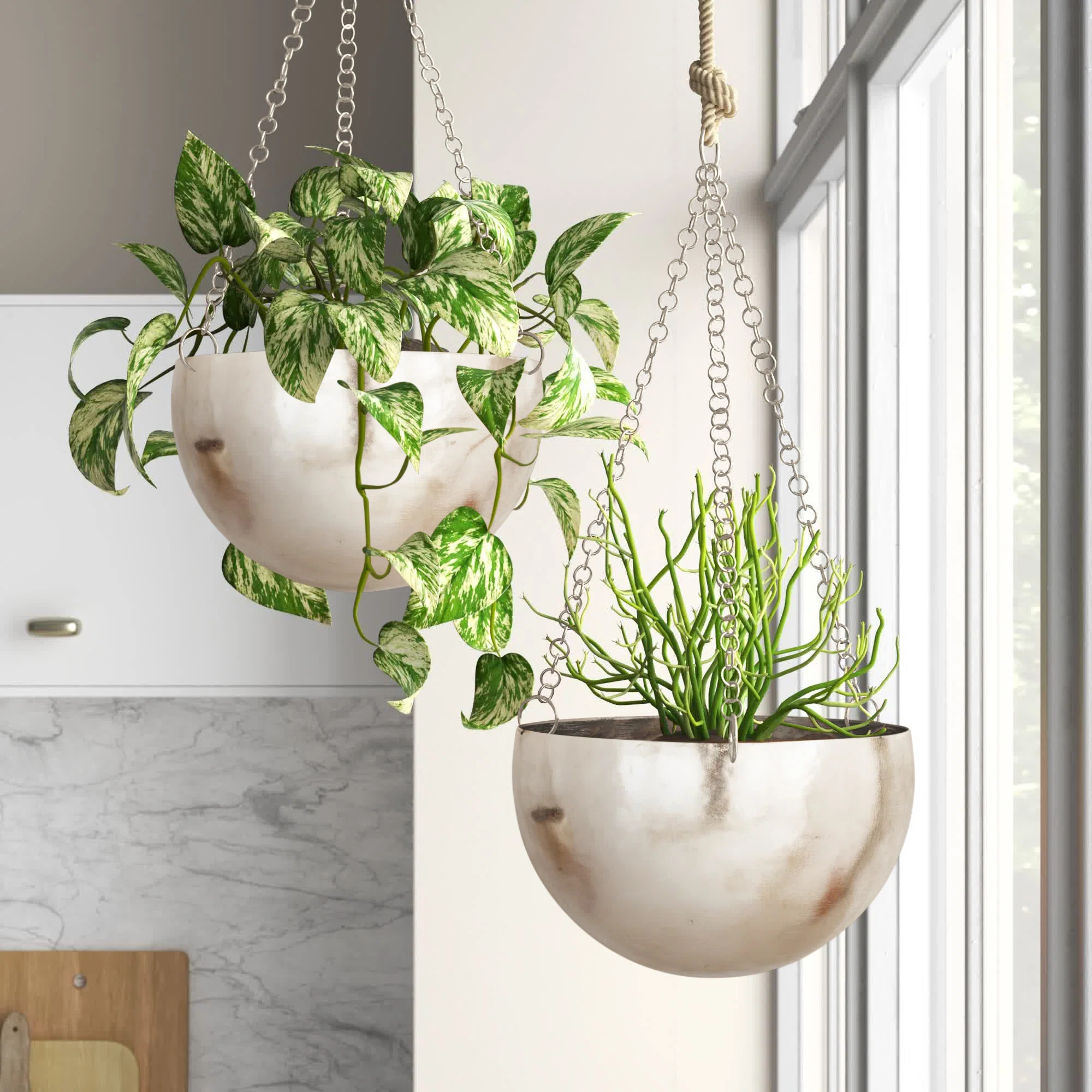 Metal Hanging Dome Indoor Outdoor Wall Planter with Chain Set | Wayfair North America