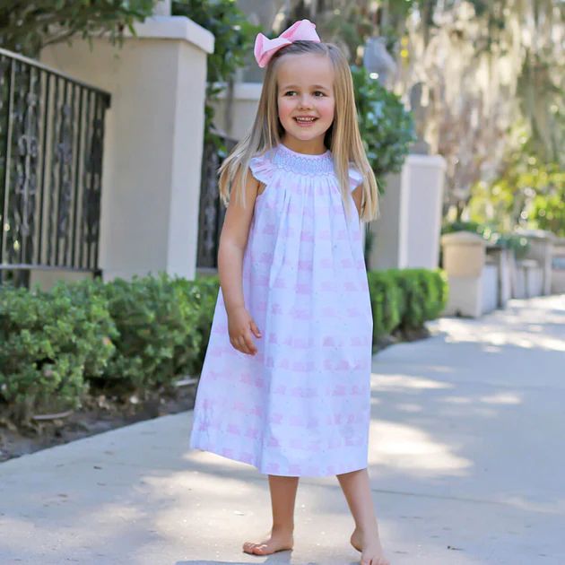 Geometric Smocked Bunny Bloom Dress | Classic Whimsy