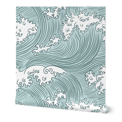 japanese waves | Spoonflower