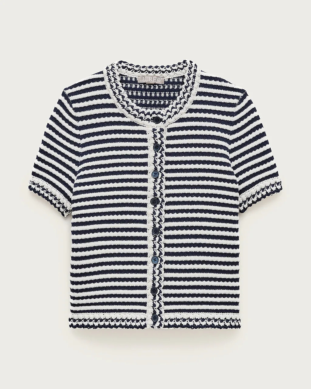 Crochet short-sleeve cardigan in stripe | J. Crew US