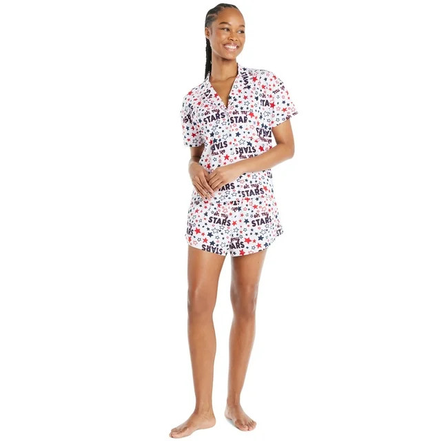 4th of July Women’s Shorty Pajama Set by Way to Celebrate, 2-Piece, Sizes XS to 3X - Walmart.co... | Walmart (US)
