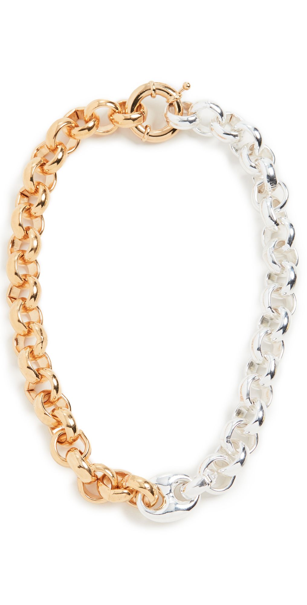 Timeless Pearly Chunky Bicolor Silver and Gold Chain Necklace | Shopbop
