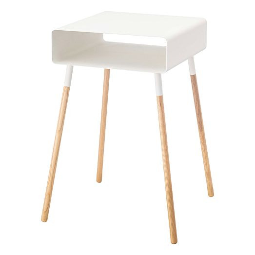 Yamazaki Plain Side Table w/ Storage Shelf (14"–23") | West Elm (US)