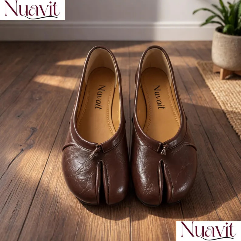 Soft Sheepskin Leather Tabi Flats, Minimalist Ballet Shoes, Low Heel Slip-Ons | Etsy (Global)