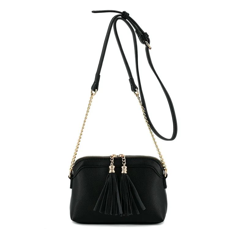 V+BENIE Two Tassel Small Crossbody Bag with Chain Strap Cell Phone Wallet Purses Handbag for Wome... | Walmart (US)